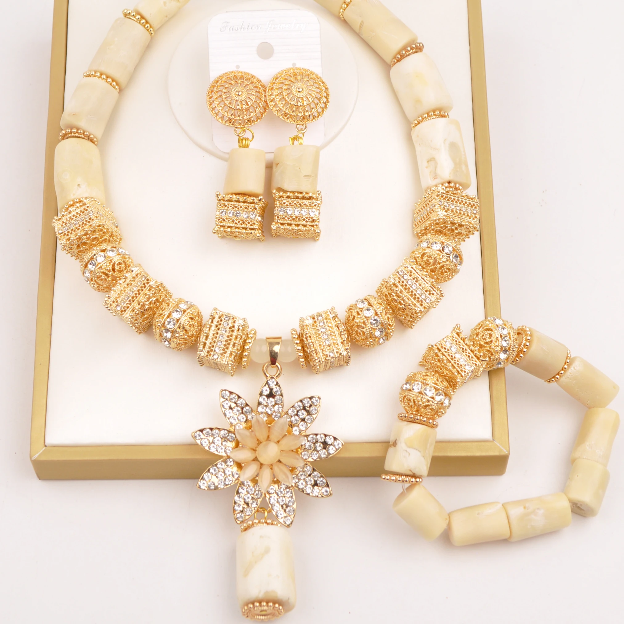 white-nigerian-coral-beads-jewelry-sets