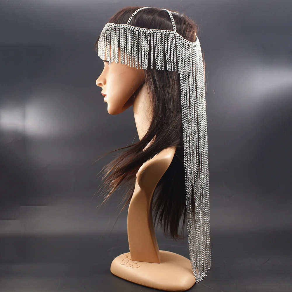 Mehrlagige Quasten-Kopfkette mit Strass-Haarband für Frauen, Ideal für Rave-Festivals, Partys und Bühnenauftritte, Großhandel – Detail 2
