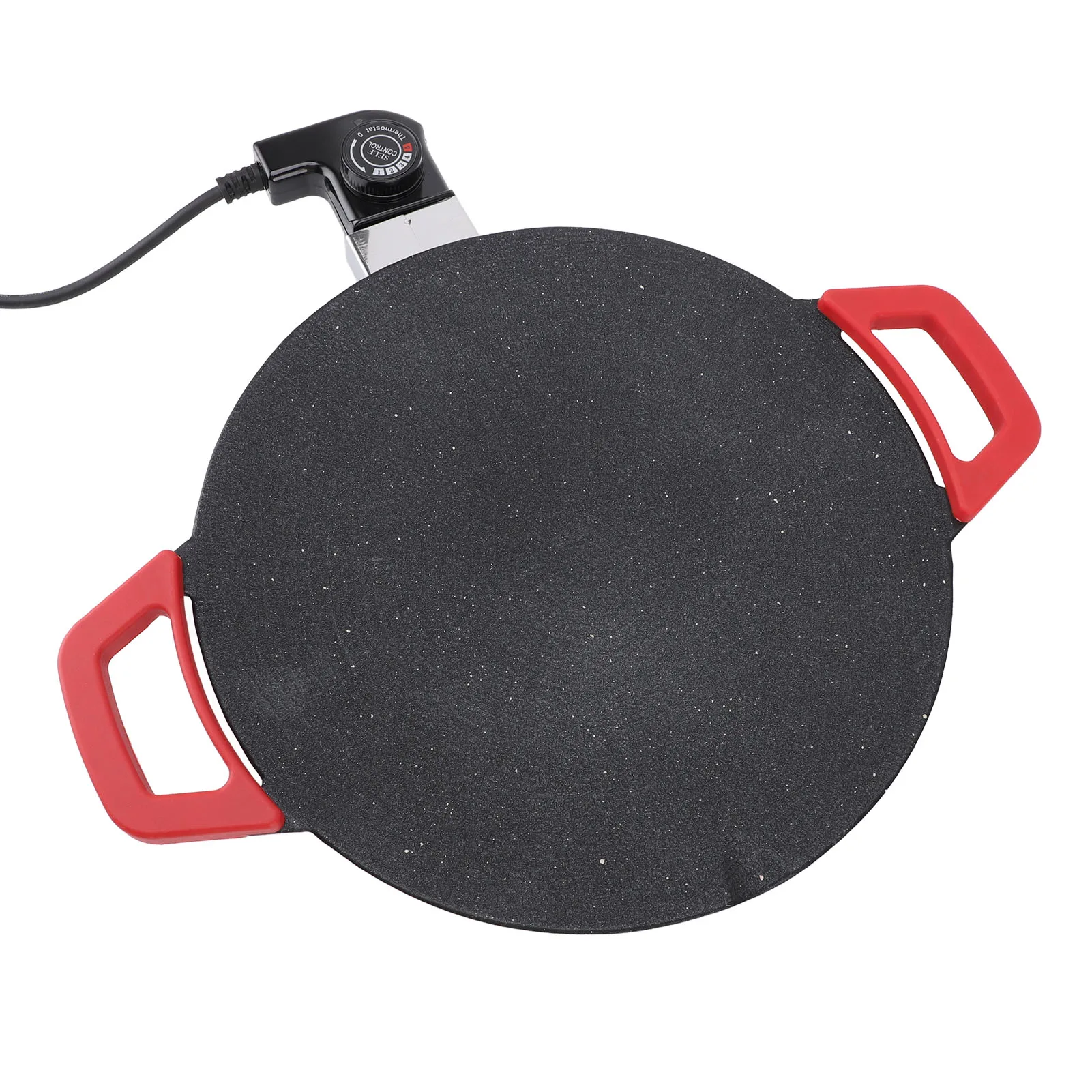 30cm Electric Grill Pan Round BBQ Griddle Concave Design Nonstick Coating Temperature Knob Adjustment Electric Grill Plate 3