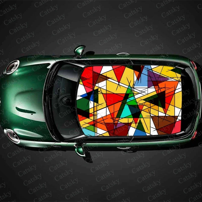 

triangle abstract Car stickers roof sunroof decorative vinyl film modified itache general car decals