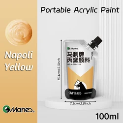 100ml Waterproof Acrylic Paint in Assorted Colors for DIY Crafts and Professional Art Projects (Napoli Yellow)