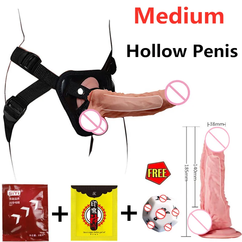 Penis Realistic Dildos Strap On Hollow Dildo Panties Harness Male Gay Vibrator Adult Sex Toy Woman Lesbian Masturbator