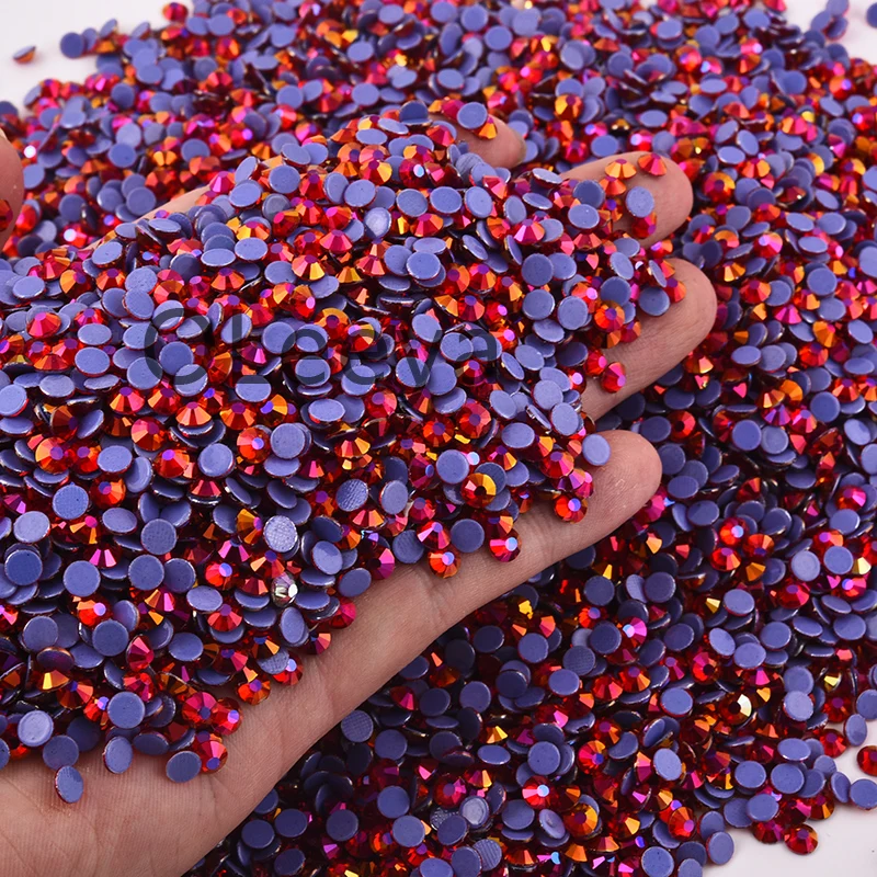 Oleeya Glitter Hotfix Rhinestones - 1440pcs Crystal Pack for DIY Nail Art Accessories