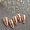 3D Snakes Star Moon Nails Stickers Gold Silver Double Color Sun Design Serpent Snakelike Crescent Pattern Manicure Decals #SU-42 4