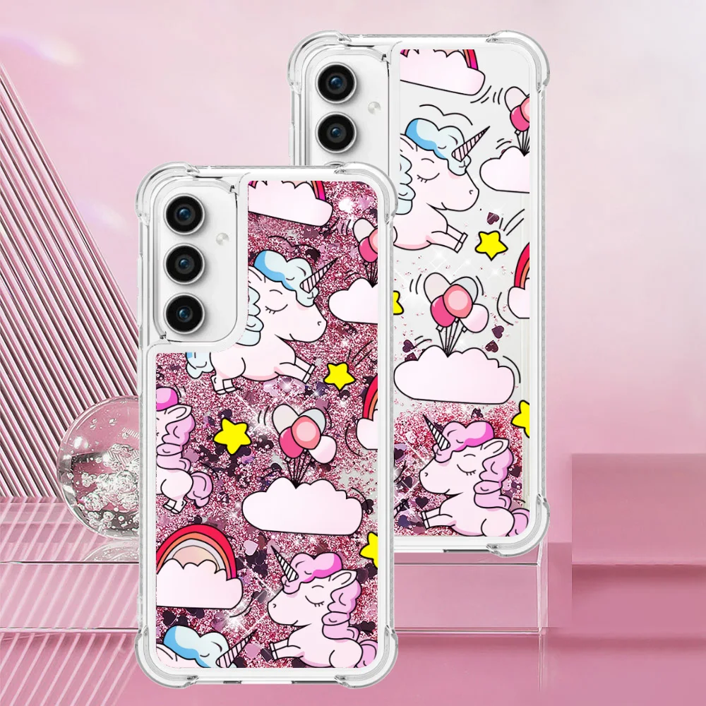 Shockproof Quicksand Case For Samsung Galaxy S23 Fe Cases Pattern Glitter Liquid Soft Silicone Protective Cover For Galaxy S23Fe