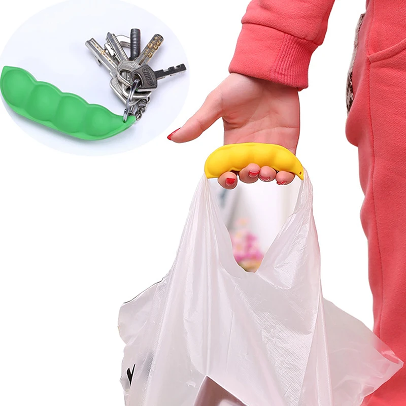 

Silicone Pea Pod Silicone Portable Carrier Device Labor Saving Shopping Bag Carry Holder With Keyhole Handle Grip Tool