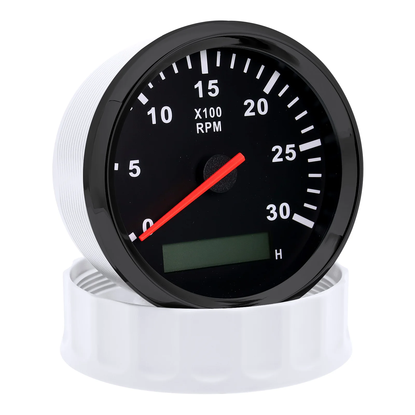 Engine Tachometer Tachometer Gauge Tachometer Meter Engine Hour Meter 85mm Tachometer 3000RPM With Hourmeter Truck Car Boat Diesel Engine Tacho Meter RPM Gauge M18 / M16 Car Boat Tachometer Sensor