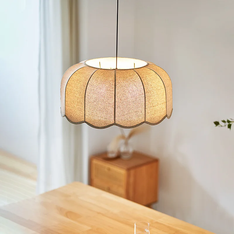 북유럽 패브릭 아트 LED 펜던트 조명 거실 다이닝 룸 음식 테이블 연구 침실 샹들리에 홈 장식 Lusters Luminaires