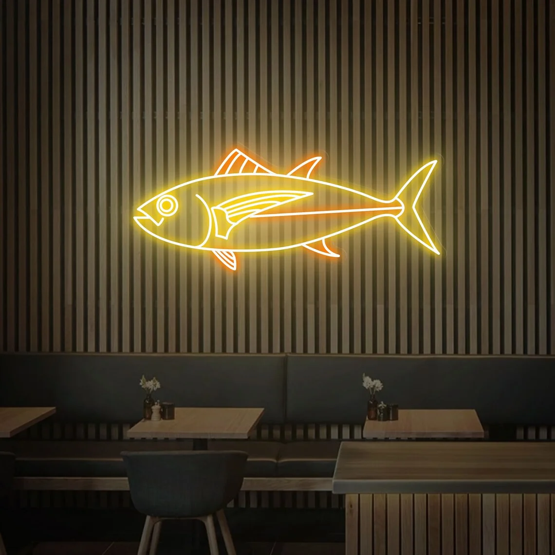 Fish Neon sign Led light Acrylic transparent customized bedroom