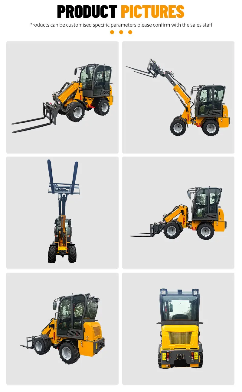 Teleskoparm-Mikro-Radlader 1 Tonne 1,5 Tonnen 1,8 Tonnen 2 Tonnen 2,5 Tonnen Radlader zu verkaufen – Detail 6