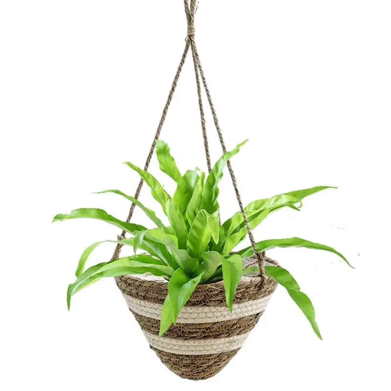 

Rustic tapered woven hanging basket Rattan Planter Triangle Baskets For Indoor And Outdoor Plants Perfect For Flower Pots Cover