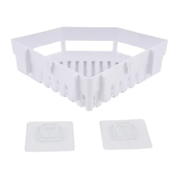 1x Triangolo Mensola da bagno Organizzatore Shampoo Gel Cestino portaoggetti Angolo bagno Portaoggetti per doccia Accessori per l'organizzazione 1