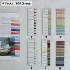 6Packs/1200 Sheets Morandi Transparent Fluorescent Index Tabs PET Arrow Flags Sticky Note for page Marker Planner Sticker Office 6