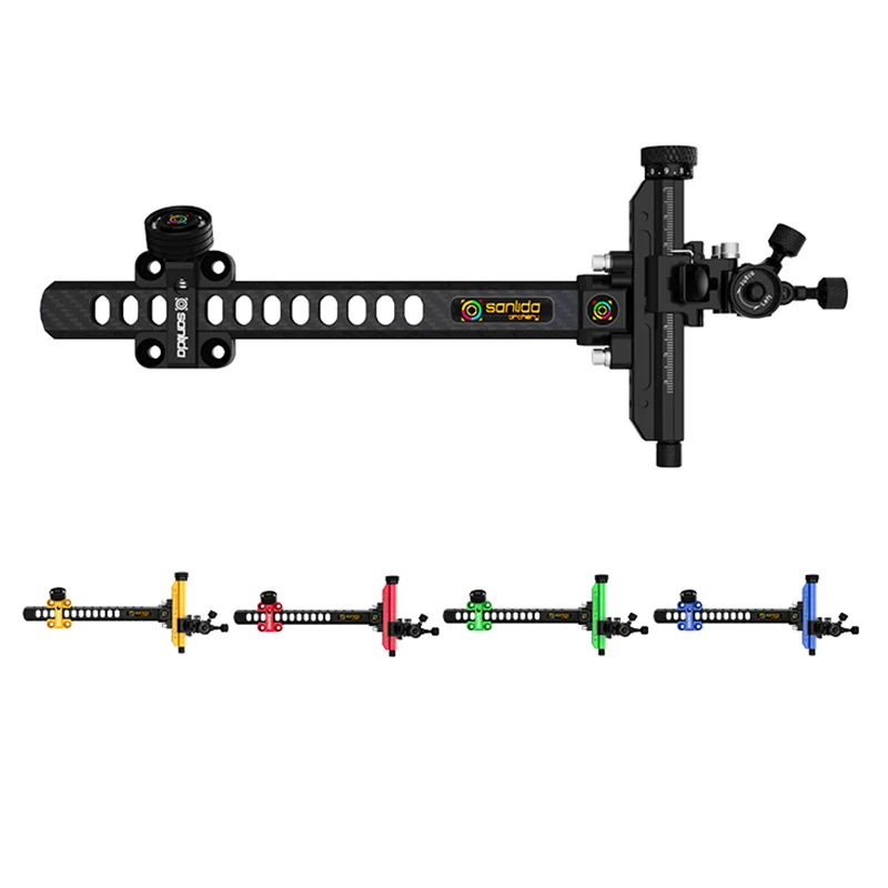 Sanlida Archery X10 Compound Bow Sight 6" or 9" Carbon Bar CNC 6061 Aluminum Target Shooting