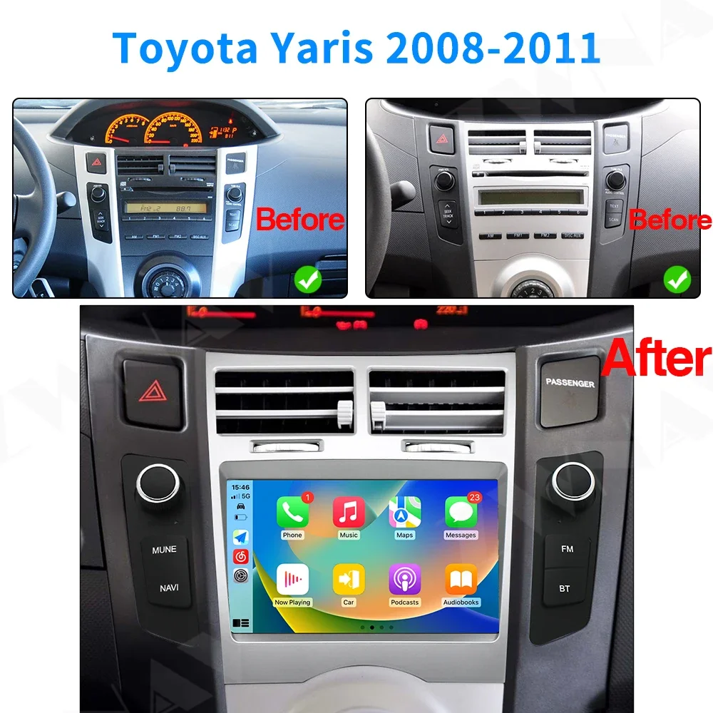 Carplay-para-TOYOTA-YARIS-2005-2006-2007-2011-Radio-Bluetooth-Android ...