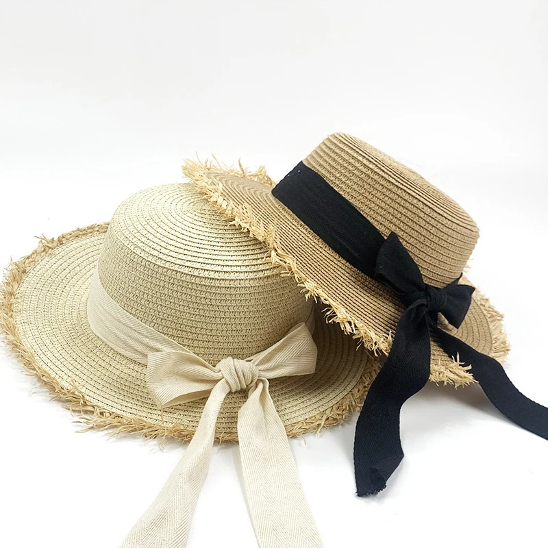 Summer Beach Sunshade Straw Hat Women's Beach Vacation Sunscreen Hat Big Brim Straw Knitted
