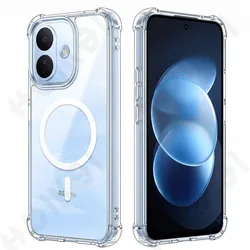 Crystal Clear Magnetic Protective Phone Case with Soft PC Bumper for Redmi Note 17 ProMax (Clear)