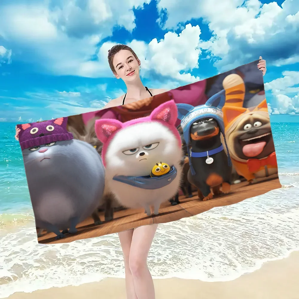 Towel towel pattern beach towel, quick drying and absorbent, The fabric is made of cotton and does not The Secret Life of Pets 5