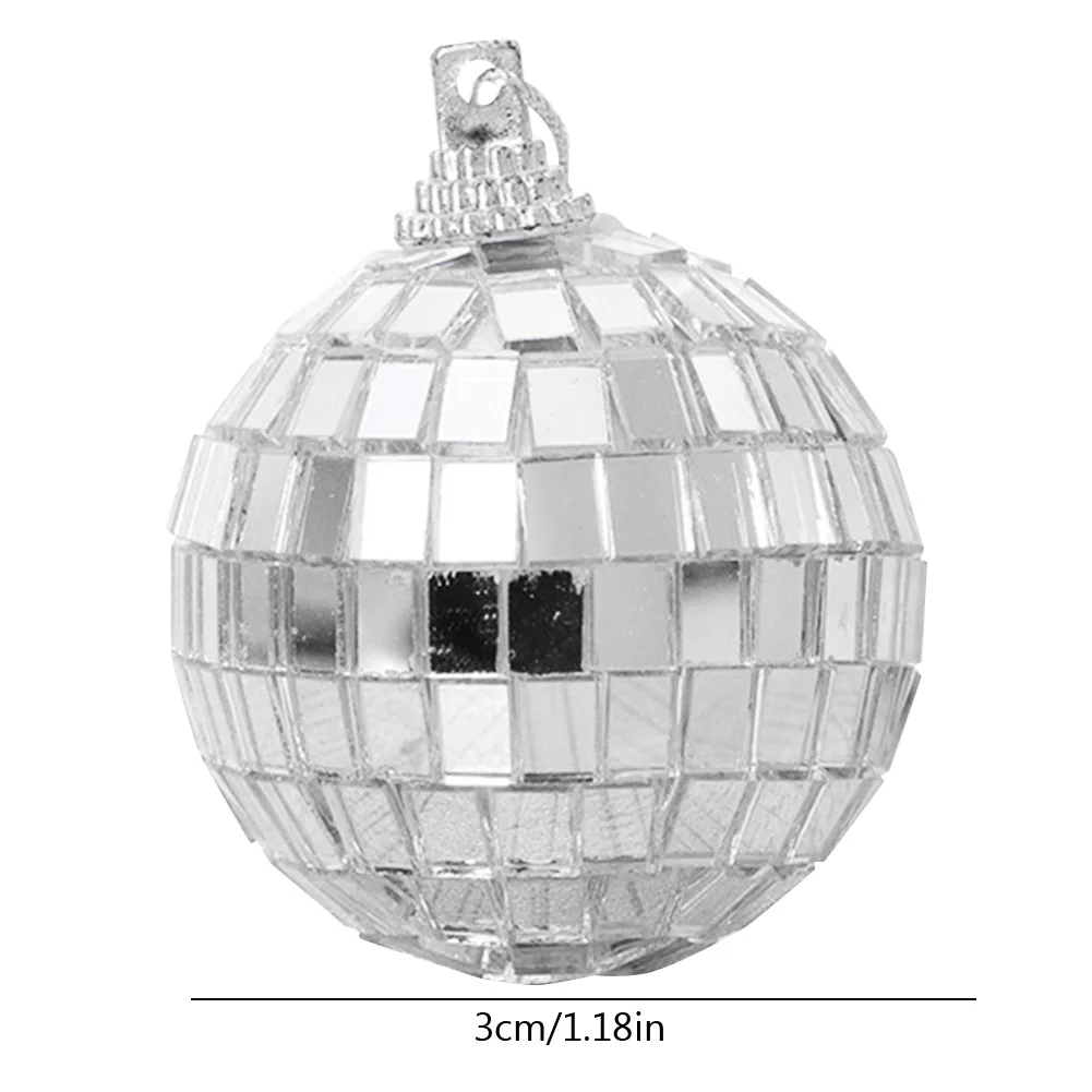 Mini Disco Ball KTV Bar Lighting Reflective Mirror Ball Stage Rotating Silver Mirror Disco Balls Party Decor Hanging Ornament