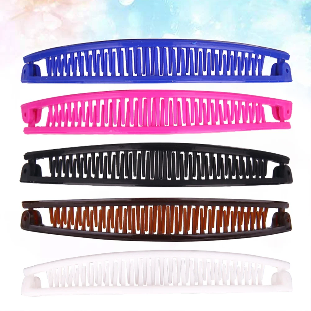 

10pcs Slim Banana Shape Hair Comb Hair Ponytail Holder Creative Hair Clips for Girls Women (Each 2pcs)