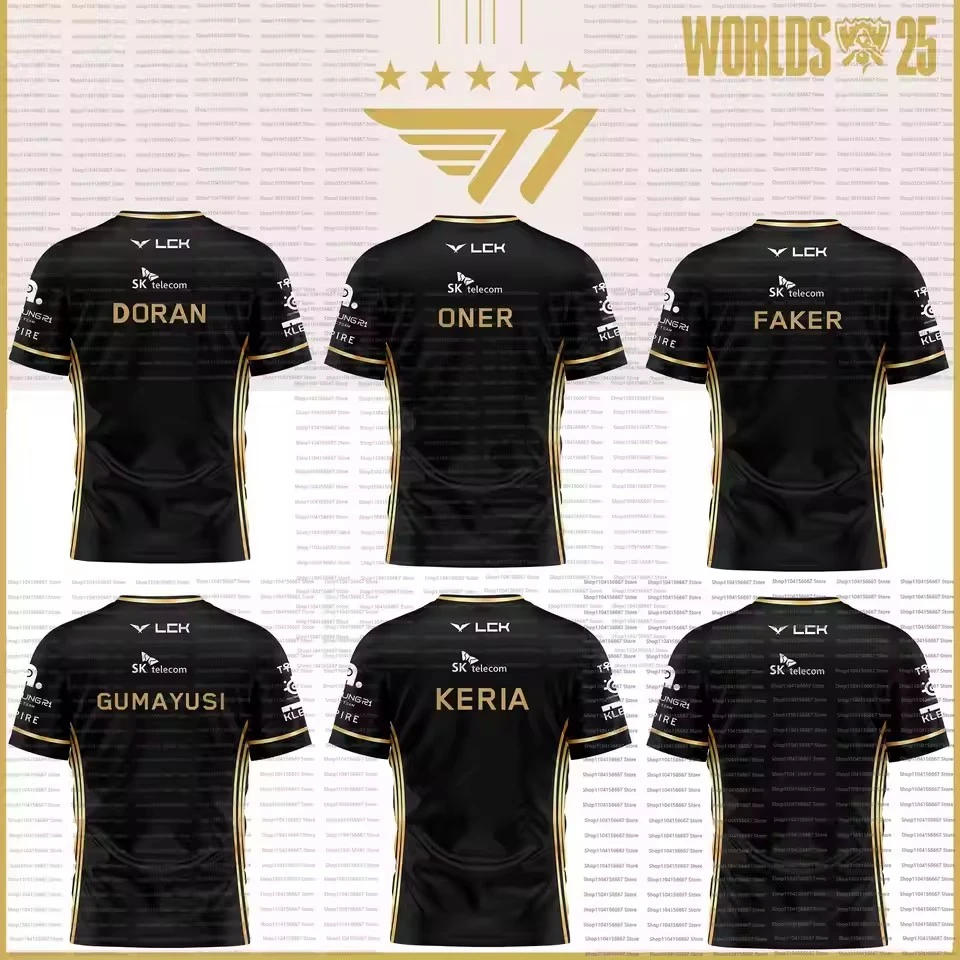2025 League Of Legends World Finals Jersey SKT T1 T Shirt LOL