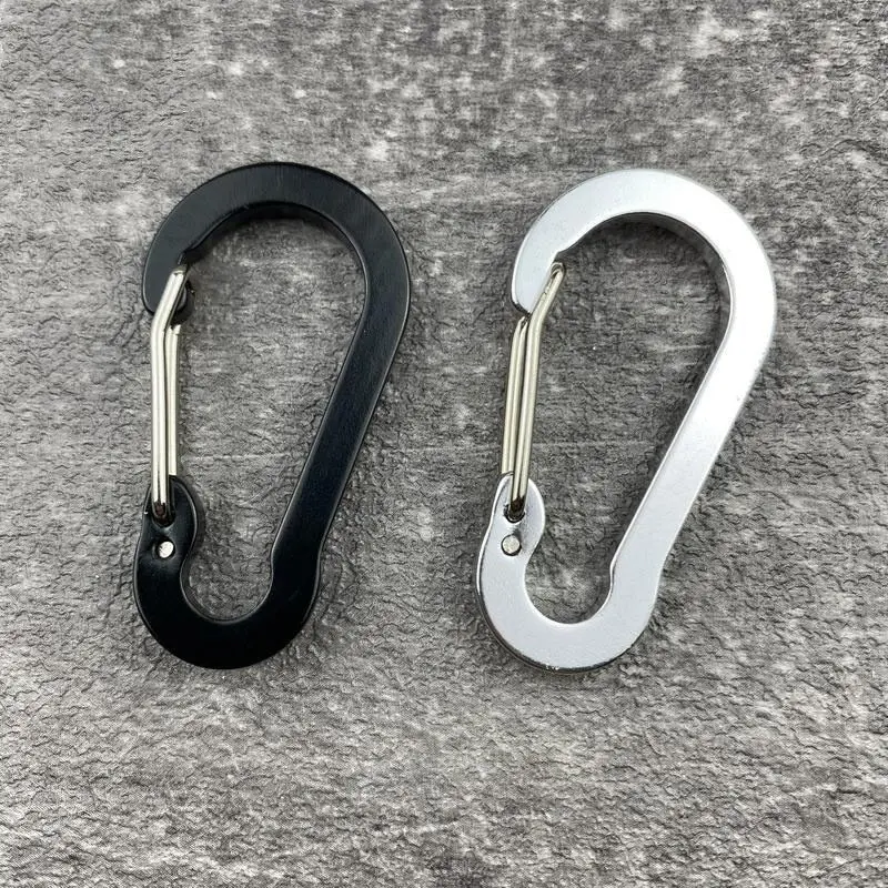 Climbing Buckle Climbing Carabiner Mountaineering Buckle Outdoor Camping Multi Functional Quick Hanging Stainless Steel Spring Buckle Safety 6PCS