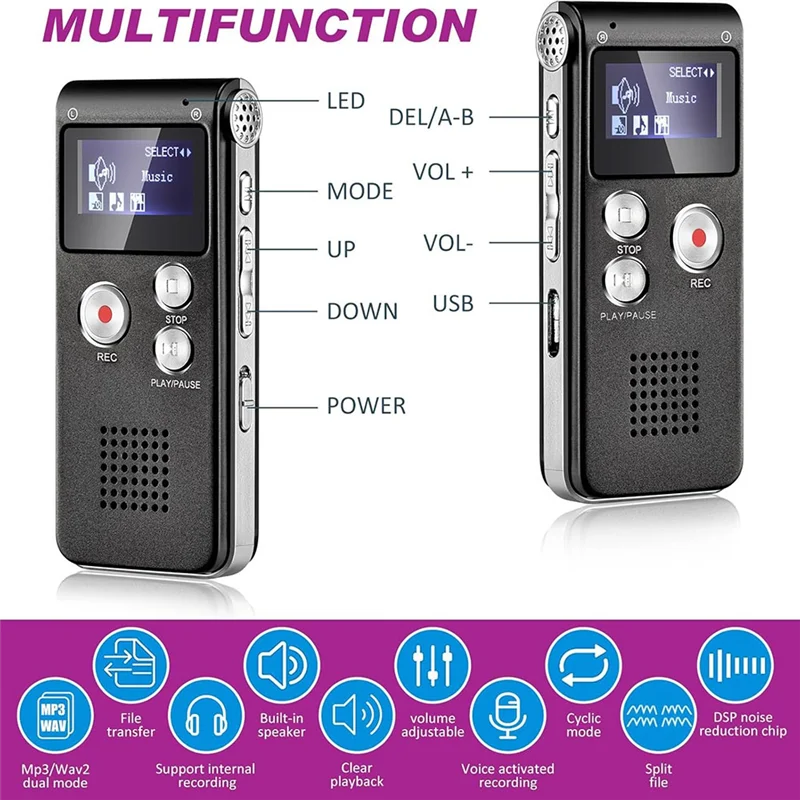 ABNR 3 Item Equipment Bundle For Research: 8GB Audio Recorder, EMF Detector, And Magnetic Field Sensor