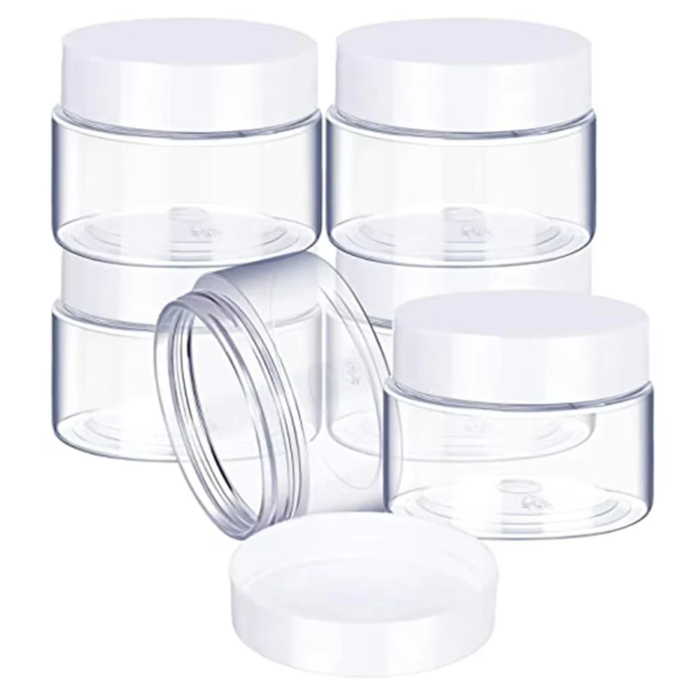 Transparent Sample Pot 6pcs/lot 30/50/60/80ml Empty Plastic Cosmetic Makeup Jar Pots ...