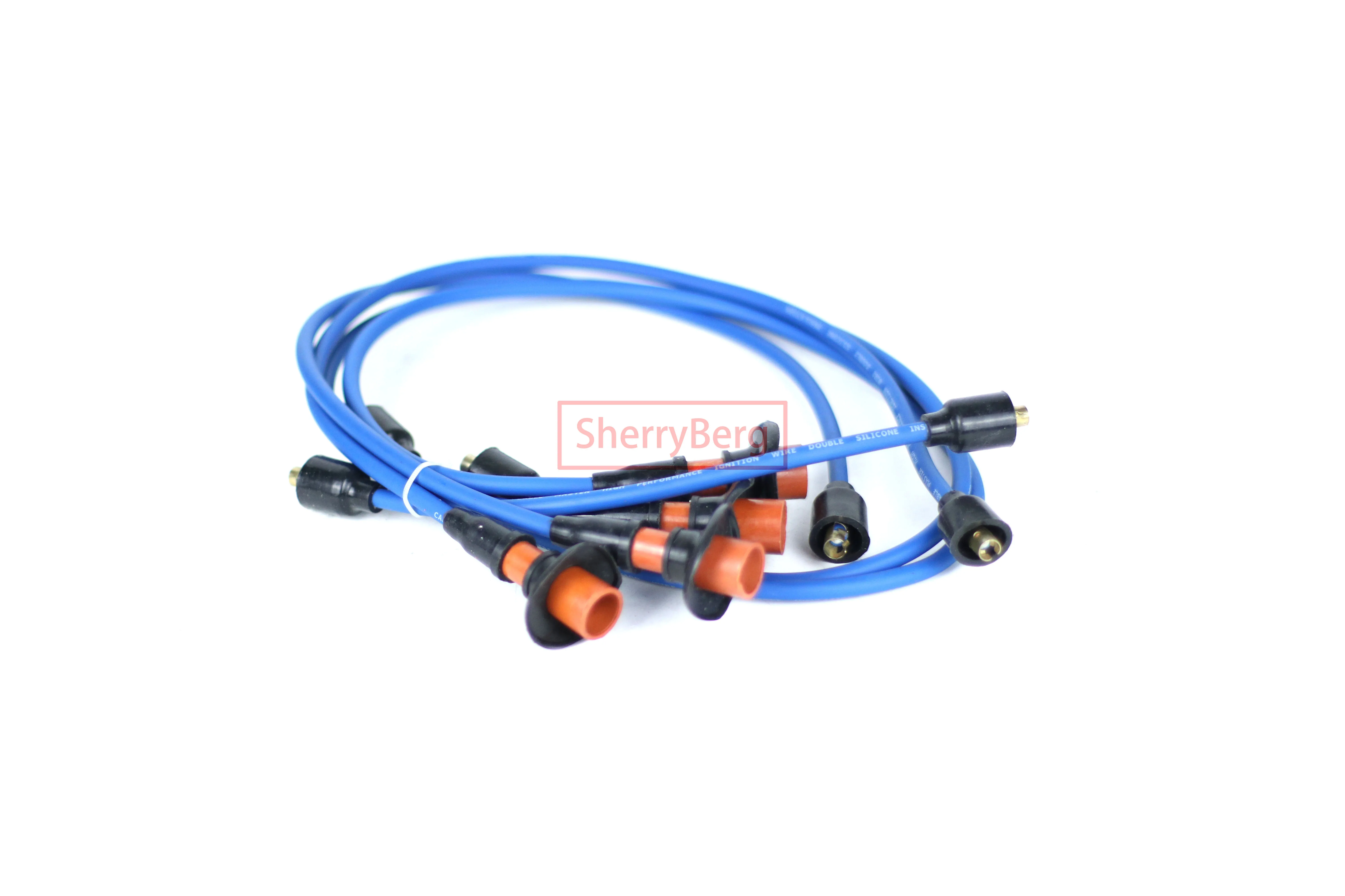 SherryBerg Kabel für VW Zündkerzenkabel-Set. 111998031 A. 1200-1600cc. Bug Bus Ghia VW-Zündkabel Typ 1, 2 und 3 VWs Blau – Detail 1