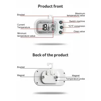 Thermomètre de réfrigérateur avec crochet Anti-humidité réfrigérateur congélateur électrique affichage LCD thermomètre numérique moniteur de température 5