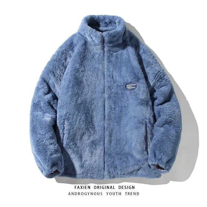 

2023 New Wool-like Coat Cotton-padded Jacket For Men And Women With Y2K Harajuku Fashion Casual Couple Cotton-padded Jacket Coat