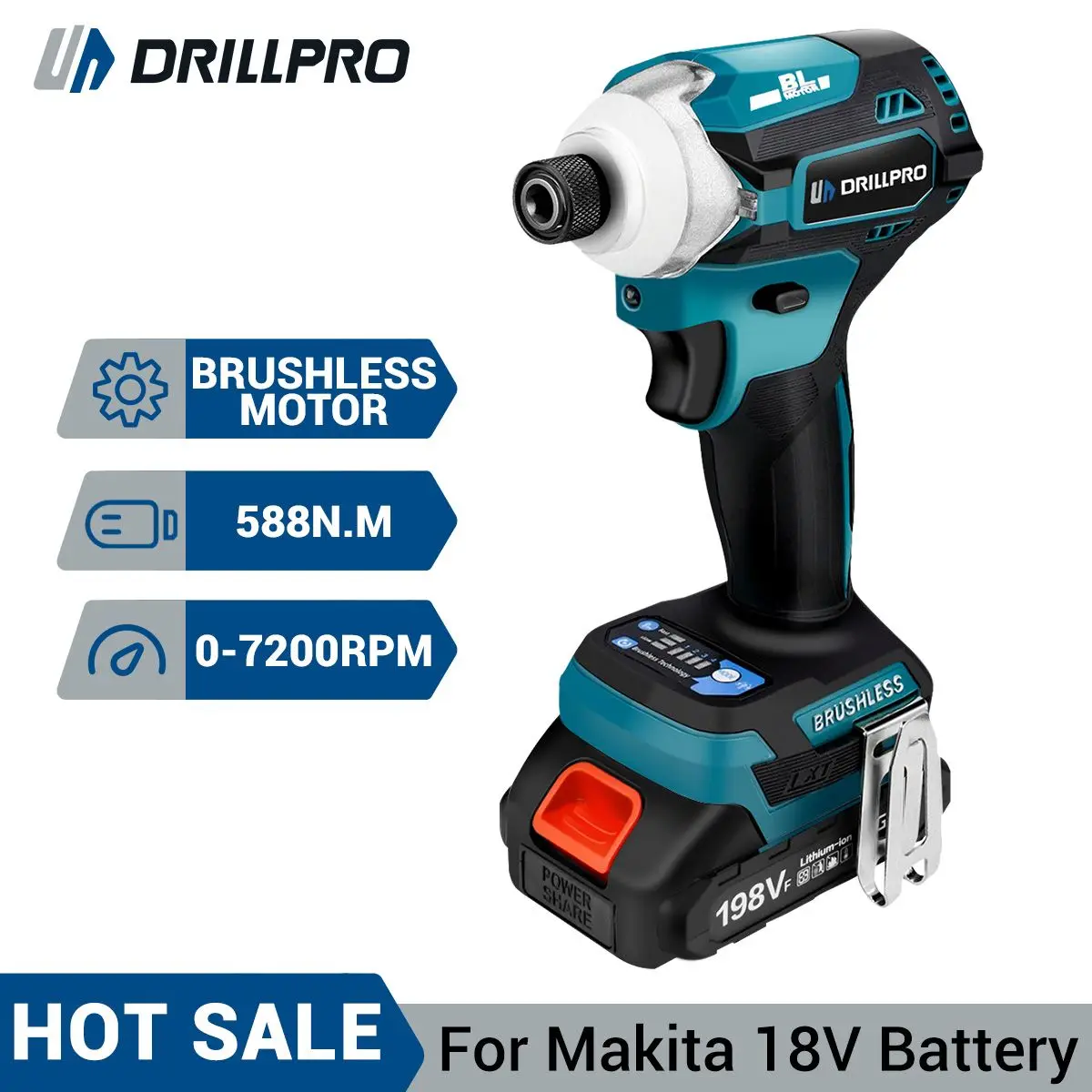 

Шуруповерт Drillpro аккумуляторный, 1/4 дюйма, 4 скорости