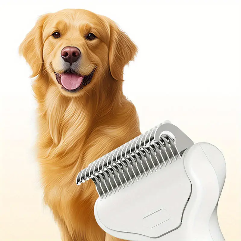 1PC Floating Stainless Steel Dog Hair Removal Brush for Long Hair Breeds Puppy Cat Comb Pet Grooming Products Curved Design