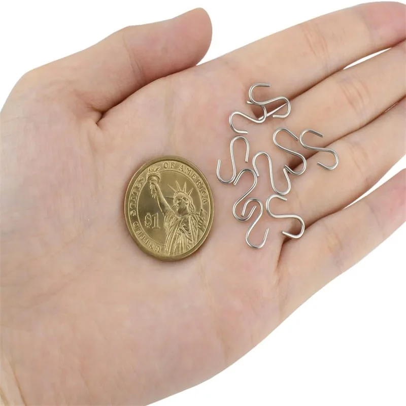 100 Ganci A S Piccoli In Metallo, 2,5 Cm, Per Appendere Gioielli, Utensili E Piante, Nero