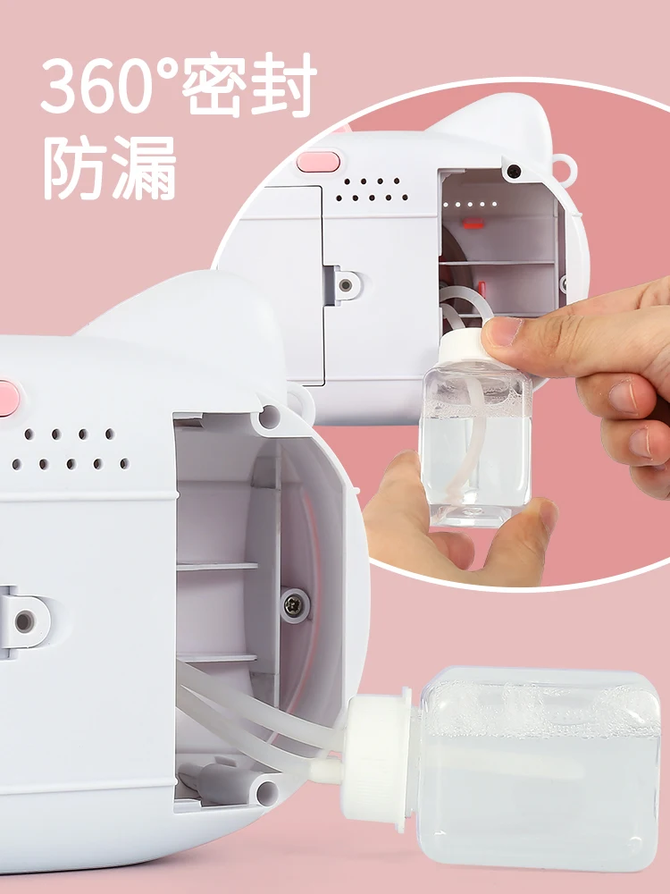 Blowing Bubble Machine Handheld Popular Gatlin Girl Heart Inns Pig Camera Machine Gun Children's Toy Electric 4