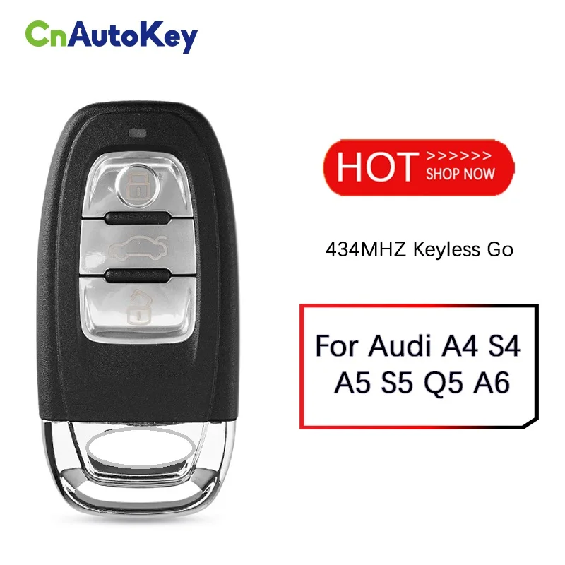 

CN008081 434Mhz 8T0 959 754F /4G0 959754 F Keyless Go 3 Button Car Remote Key For Audi A4 S4 A5 S5 Q5 A6 PCF7945A Chip