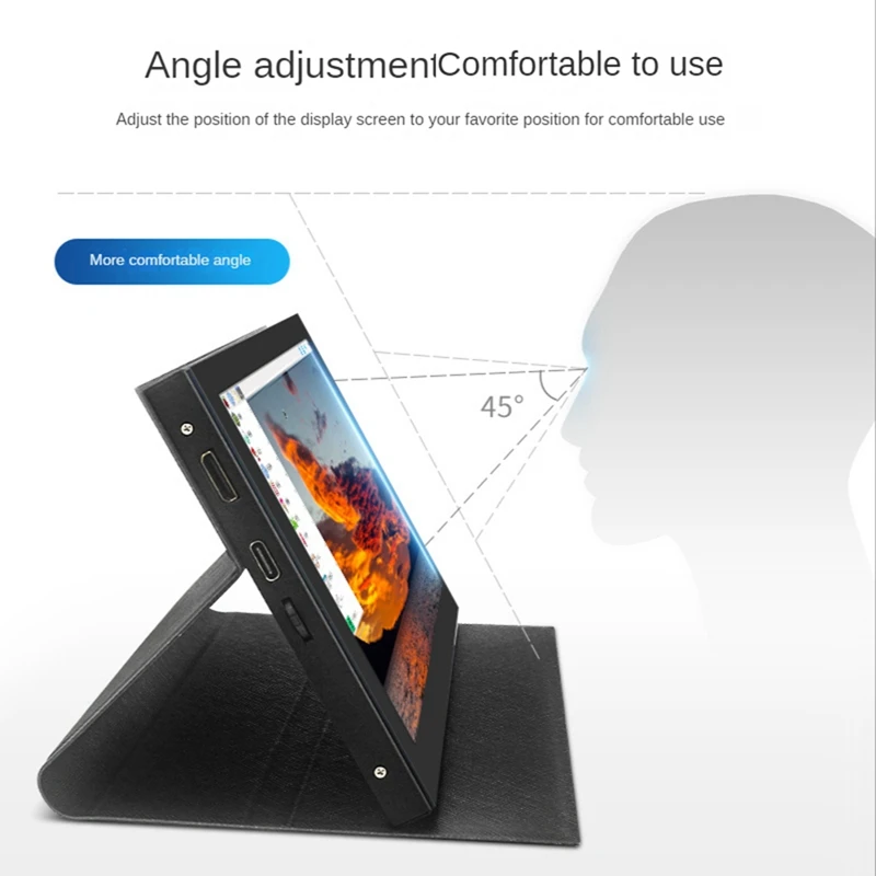 7 Inch Monitor Computer Monitor 1024X600 IPS Capacitive LCD With Fixed Holster For Raspberry Pi 4B, 3B+/3B/Zero W
