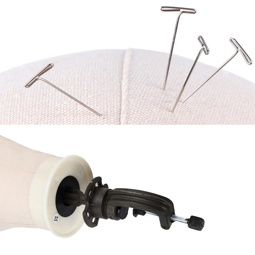 Canvas Block Head Mannequin With Adjustable Tripod Wig Stand_voghion.com