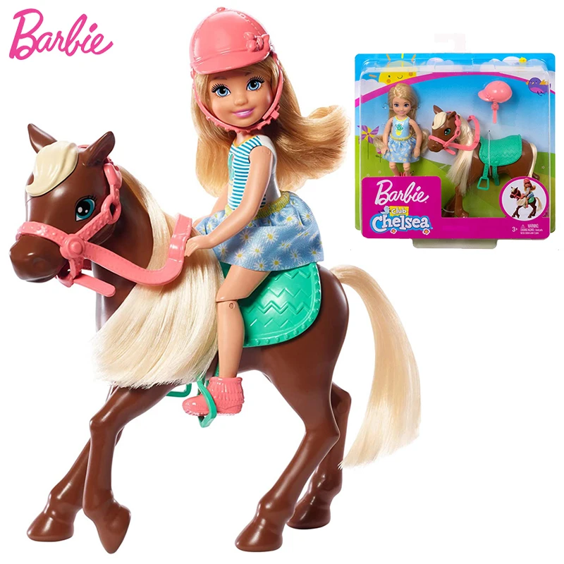 Club Chelsea Original Barbie Dolls Horse Trainer Pony Kids Toys 6 Inch Blonde Doll for Girls Accessories Juguete Fashion Wear volleyball practice belt compact size volleyball spike trainer adjustable elastic belt for efficient for beginners for girls