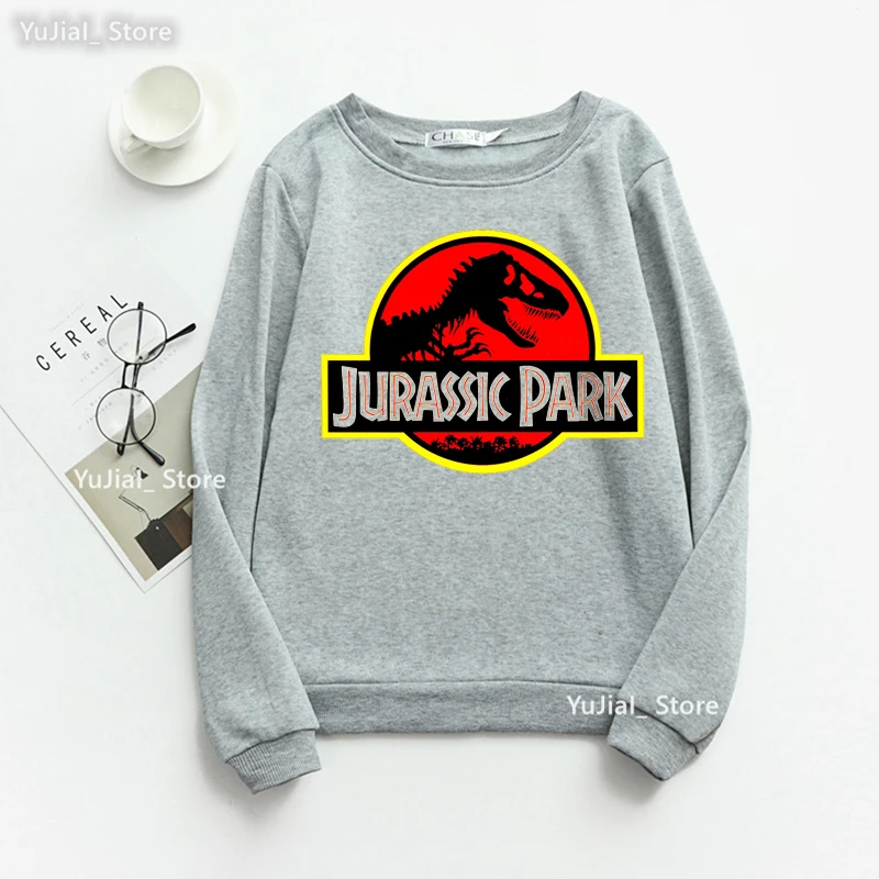 

Jurassic Park Dinosaur Graphic Print Sweatshirt Girls Funny Harajuku Kawaii Clothes Jurassic World Long-Sleeved Jumper