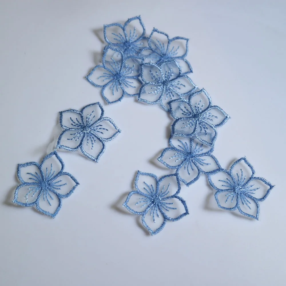 Patches 10pc Embroidery Floral Organza for Clothing Bags Craft - Picture 9 of 10