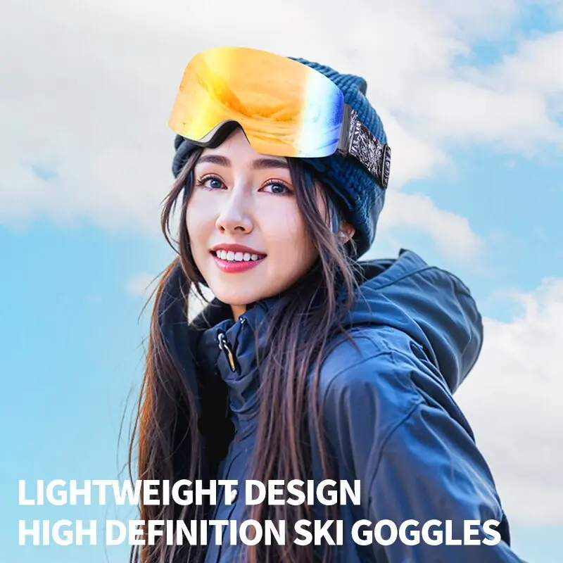 Obaolay-Adult UV Resistant Ski Goggles, HD REVO, Anti-Fog Lenses, Large Size, Latest, Winter