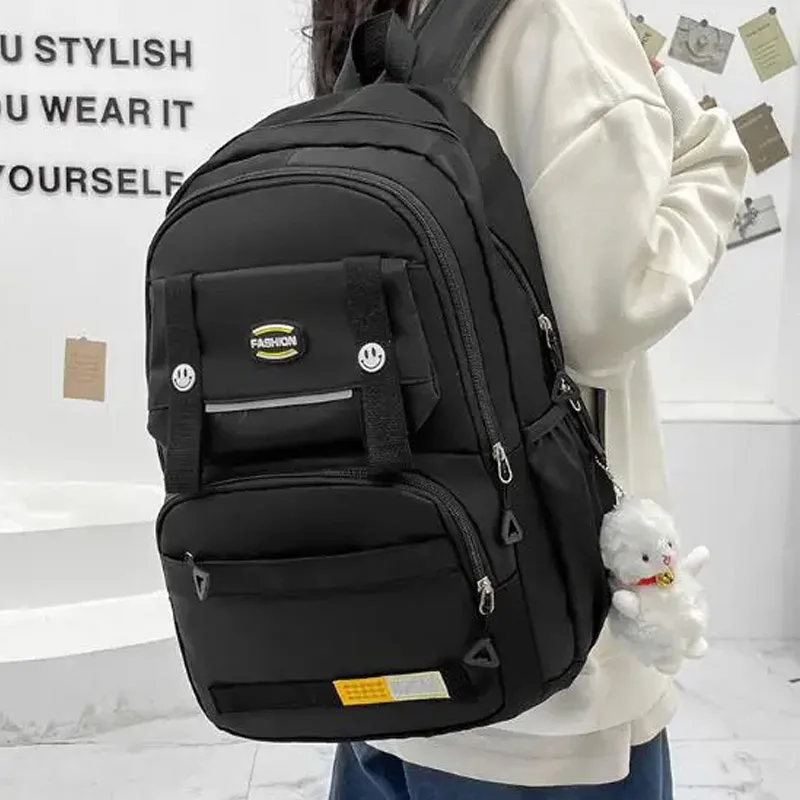 School Bags 2024 New High Capacity Girls' Schoolbag Middle School Students' Decompression Backpack Waterproof  High Capacity