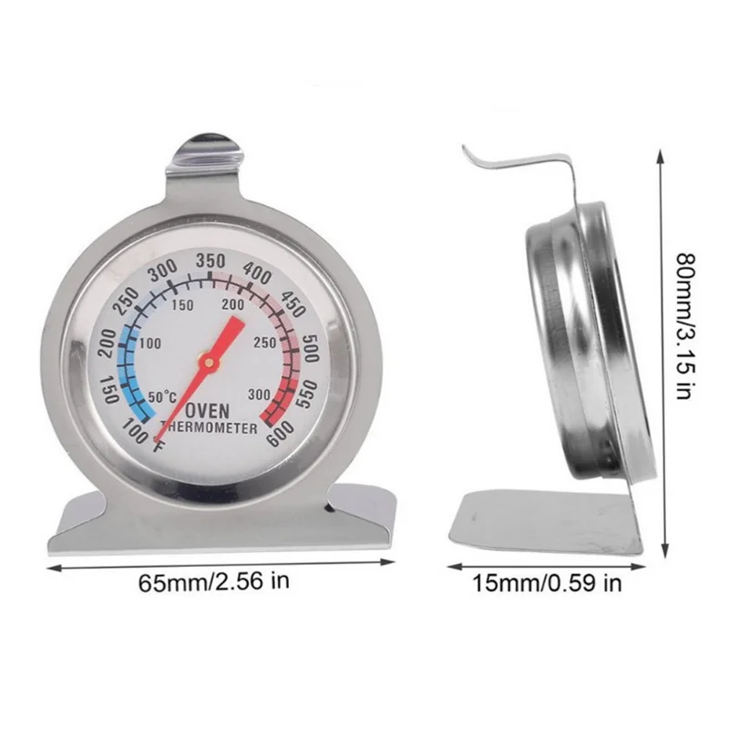 30pcs Stainless Steel Oven Thermometer Base Type Oven Thermometer (50-300 Degrees) Cj07084