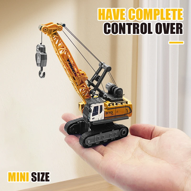 Mini RC Excavator Dumper Forklift Crane - 6 Modèles de Véhicules de Chantier Télécommandés
