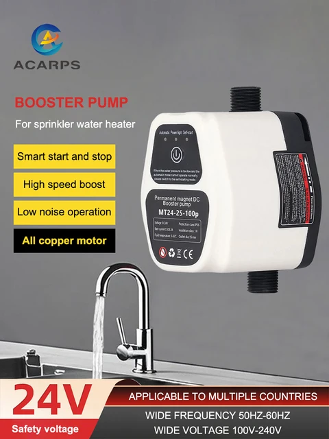 Acarps อัตโนมัติ Booster ปั๊ม 25L/min 100W 24V หน้าแรกเครื่องทําน้ําอุ่นเพิ่มความดันน้ําแม่เหล็กถาวรสมาร์ทเงียบปั๊ม 1