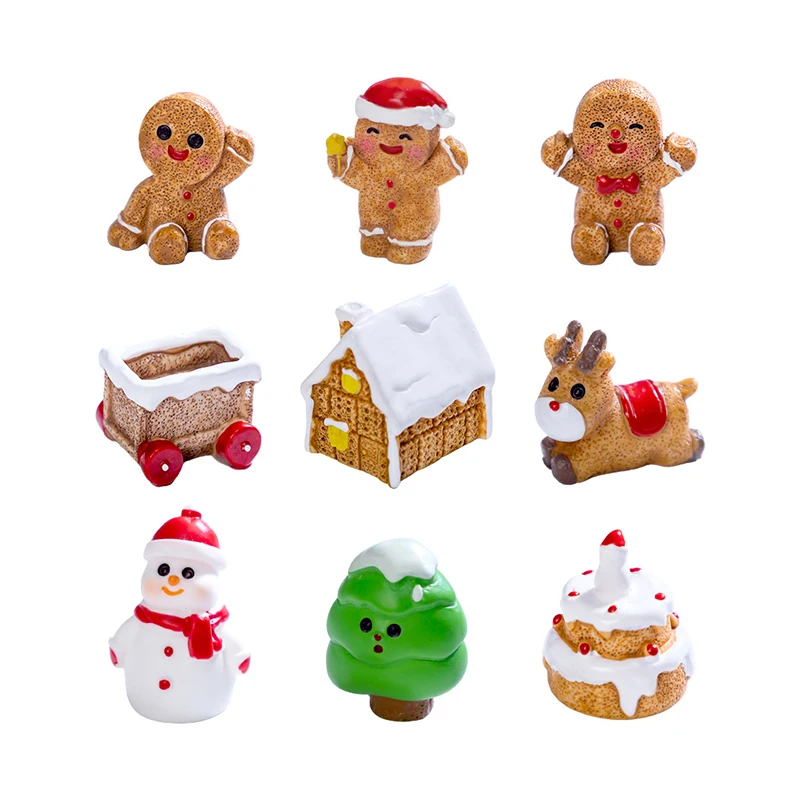 Description Picture 6 of itemNew 1Pc Mini Christmas Ornament Gingerbread Man Snowman Micro Landscape Dollhouse Model Car Interior Home Desktop Decoration