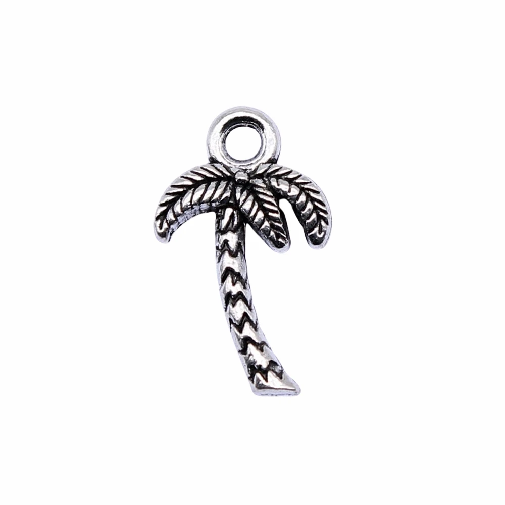 WYSIWYG-17x10mm 골동품 실버 컬러 코코넛 나무 참 펜던트, 쥬얼리 제작 DIY 쥬얼리 결과 20 개