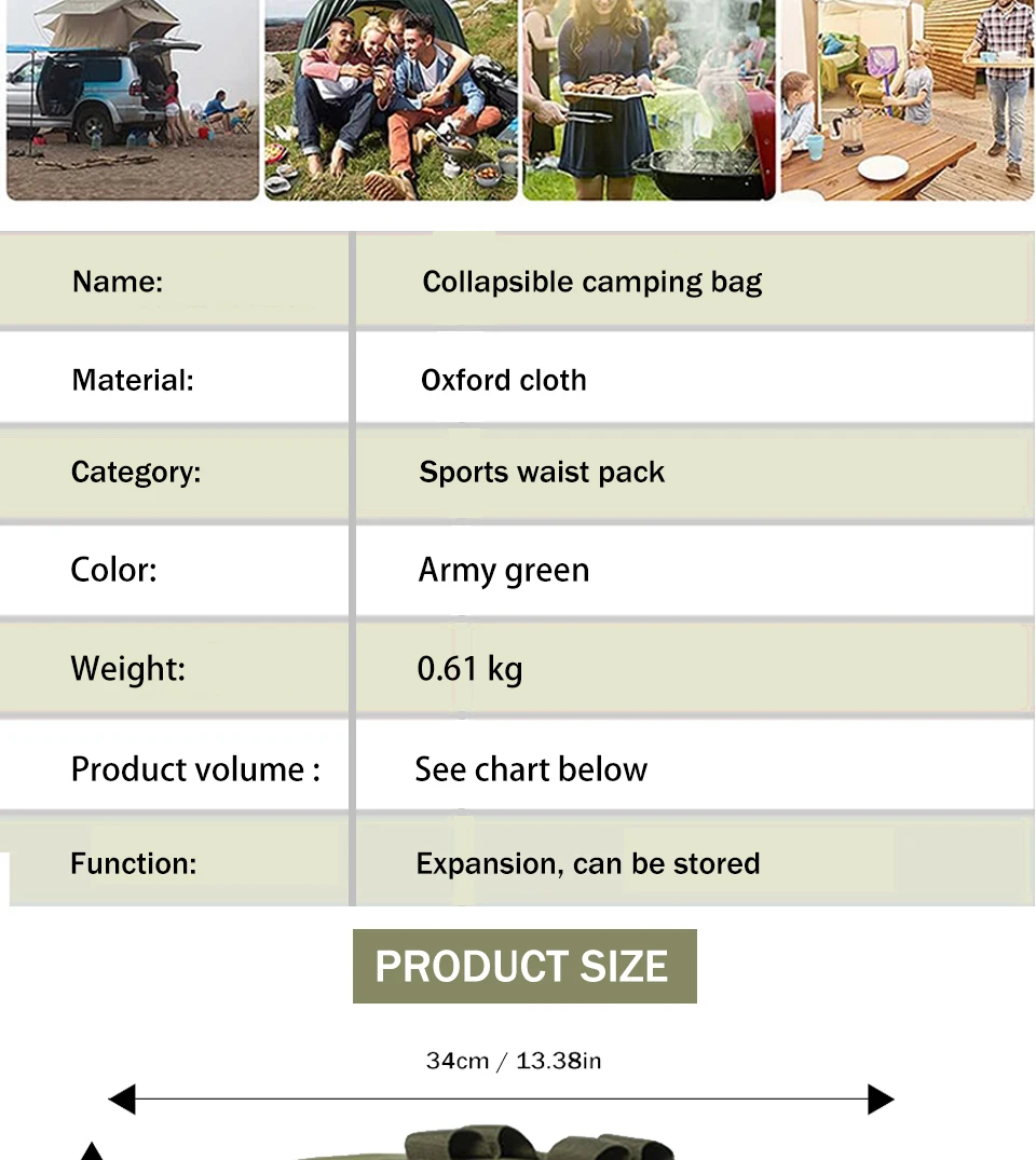 Description Picture 3 of itemFunctional Portable Folding Outdoor Camping, Picnicking, Self Driving, Cooking, Tableware Storage, Handbag
