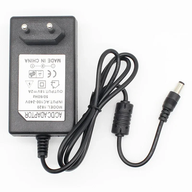 1 szt 18V 2A AC 100V-240V konwerter Adapter DC 18V 2A 2000ma zasilacz wtyczka ue 5.5mm x 2.1-2.5mm